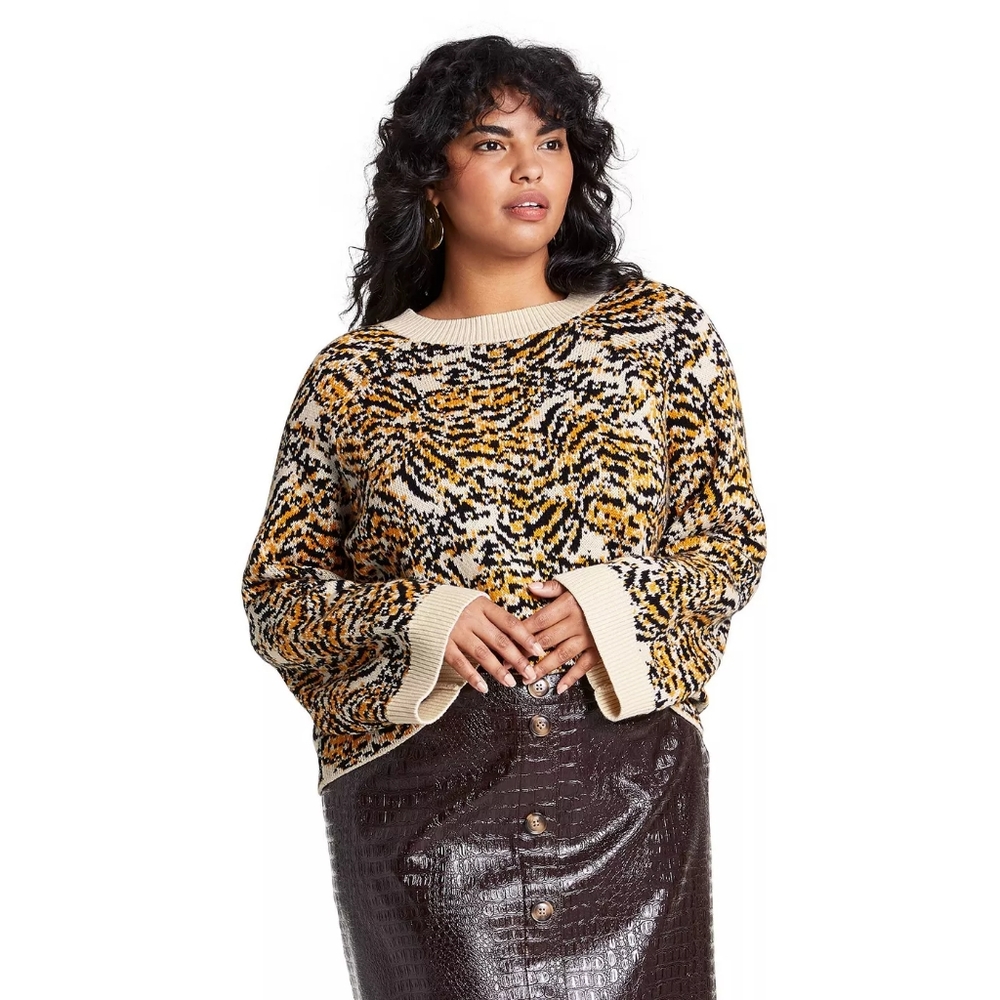 Rachel Comey x Target | Animal Print Crewneck Pullover Sweater, Sz. XL
